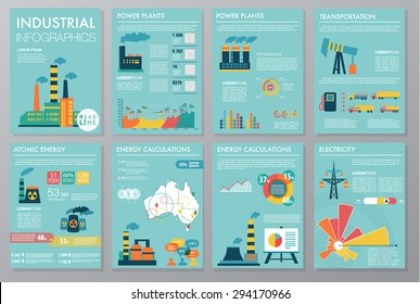 Big set of infographics elements, industrial infographics and Information Graphics. Easy to edit map. Flat style. Use in website, flyer, corporate report, presentation, advertising, marketing. A4