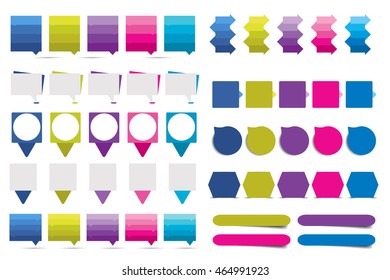 Big set of infographics flat design elements, schemes, charts, buttons, speech bubbles, stickers. Vector illustration.