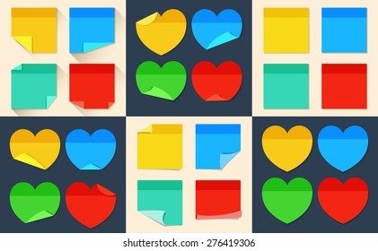 Big set of the isolated stickers in flat style. Vector illustration