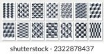Big set Isometric geometric patterns gray cubes. Endless cubic background, seamless texture, vector illustration