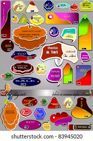 The big set of labels in various styles. Twenty seven subjects.  Vector