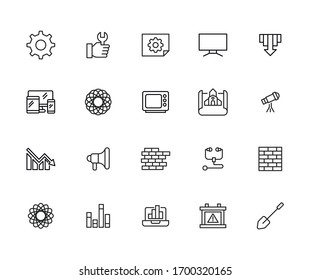 Big set of labor line icons. Vector illustration isolated on a white background. Premium quality symbols. Stroke vector icons for concept or web graphics. Simple thin line signs. 