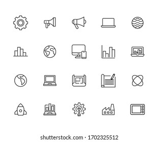 Big set of labor line icons. Vector illustration isolated on a white background. Premium quality symbols. Stroke vector icons for concept or web graphics. Simple thin line signs. 