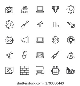 Big set of labor line icons. Vector illustration isolated on a white background. Premium quality symbols. Stroke vector icons for concept or web graphics. Simple thin line signs. 