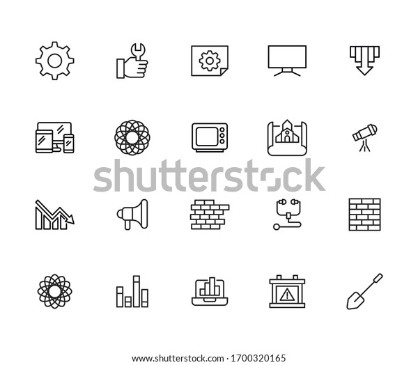 Big set
of labor line icons. Vector illustration isolated on a white
background. Premium quality symbols. Stroke vector icons for
concept or web graphics. Simple thin line signs.
