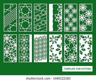 Big set for laser cutting on wood and metal.  Decorative laser cut card.  Floral ornament for printing and engraving.  Stencil for greeting cards, cutaway, invitations.