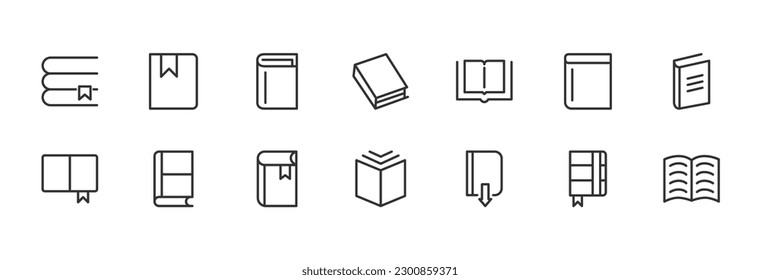 Big set of library line icons. Vector illustration isolated on a white background. Premium quality symbols. Stroke vector icons for concept or web graphics. Simple thin line signs.
