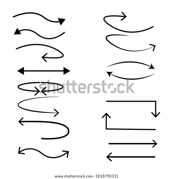 Big set line arrows
icon isolated on white background.Up and right arrow,arrows in a
circle,left arrows