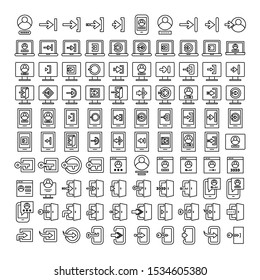 big set of login and sign in icons
