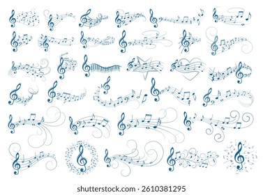 Big set of logos with musical notes.
