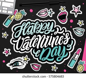 Big Set Love. A collection of designer labels for your design. With love! Valentine's Day stickers. Trendy vector Illustration.