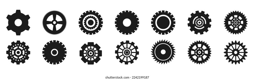 Big Set of Machine Gear icon.gear wheels.Vector Illustration