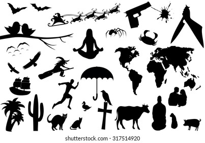 Big set of many interesting silhouettes