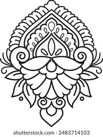 Big set of Mehndi flower patterns for Henna drawing and tattoo. Decoration in ethnic oriental, Indian style. for fabric printing, wrapping paper