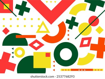 Big set of memphis design elements isolated on a white background. Pattern from geometric shapes.