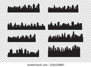 Big set Modern City Skyline Vector illustration