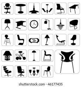 big set of modern furniture vector