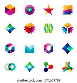 Big set of modern icon design elements. Best for identity and logotypes. Editable.