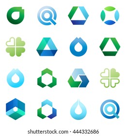 Big set of modern icon design elements. Best for identity and logotypes. Editable.