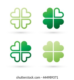 Big set of modern icon design elements. Best for identity and logotypes. Editable. Clovers.