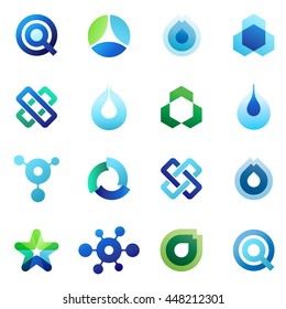 Big set of modern icon design elements. Best for identity and logotypes. Editable.