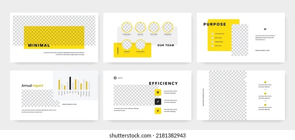 Gran conjunto de diseños de presentación modernos, plantillas de diapositivas de negocios para reuniones, diseño de informes anuales, promoción de la empresa, materiales básicos mínimos para 