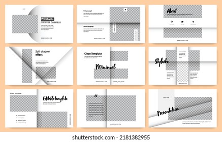 Gran conjunto de diseños de presentación modernos, plantillas de diapositivas de negocios para reuniones, diseño de informes anuales, promoción de la empresa, materiales básicos mínimos para 