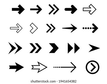 A big set of modern vector arrows. Nice and simple collection of signs and symbol. Pixel perfect UX UI