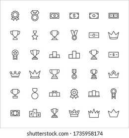 Big set of motivation line icons. Vector illustration isolated on a white background. Premium quality symbols. Stroke vector icons for concept or web graphics. Simple thin line signs. 