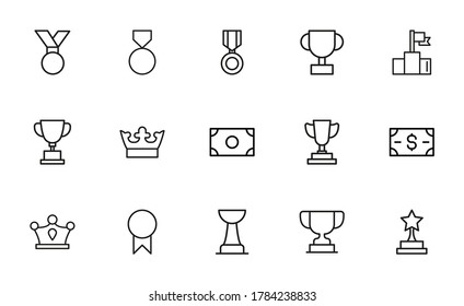 Big set of motivation line icons. Vector illustration isolated on a white background. Premium quality symbols. Stroke vector icons for concept or web graphics. Simple thin line signs.