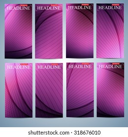 Big set of multicolored vertical backgrounds. Modern page website design template. Vector Illustration.