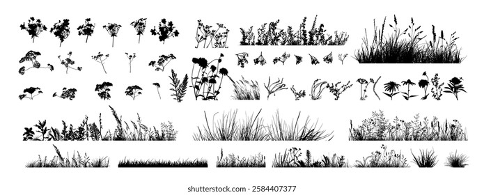 Big set of New collection of Floral vector with hand drawn, exclusive design. hand drawing. Not AI Vector illustration.