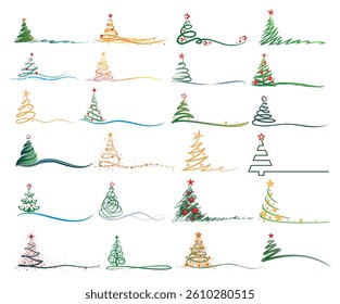 The big set of New Year trees.
