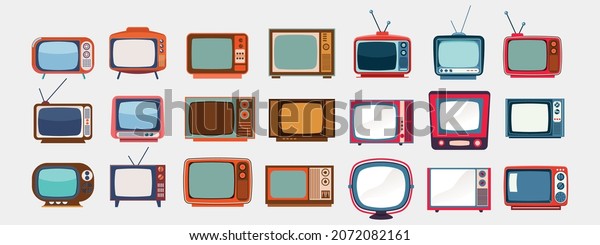 Big Set Of Old\
Television Illustration.