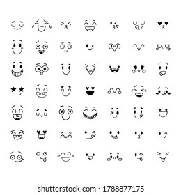 Big Set Only Happy Emojis Hand Stock Vector (Royalty Free) 1788877175 ...
