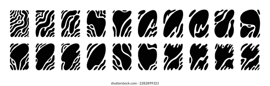 Big set of organic shapes. Vector blobs isolated on white. Can be used as photo masks.