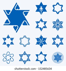 The big set of original vector stars of David