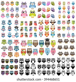 Big set of owls