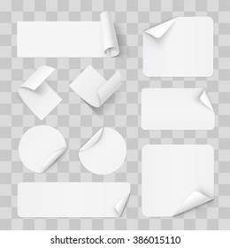 Big Set of Paper Sticker on Transperent Background