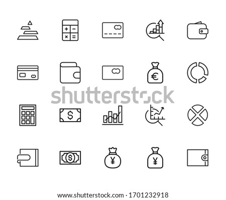 Big set of passive income line icons. Vector illustration isolated on a white background. Premium quality symbols. Stroke vector icons for concept or web graphics. Simple thin line signs. 