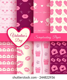 Big set pattern for scrapbook or Valentine day holidays