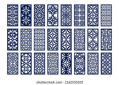 Big set patterned panels, templates for cutting or printing.