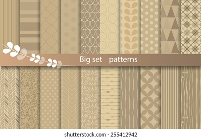 big set patterns, kraft paper style,  pattern swatches included for illustrator user, 