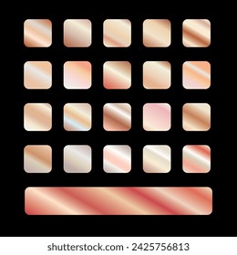 Big set peach color gradient eps 10