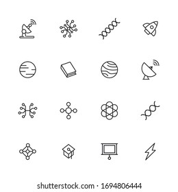 Gran conjunto de iconos de línea física. Ilustración vectorial aislada en un fondo blanco. Símbolos de calidad superior. Iconos vectoriales de trazo para conceptos o gráficos web. Sencillas señales de línea delgada. 