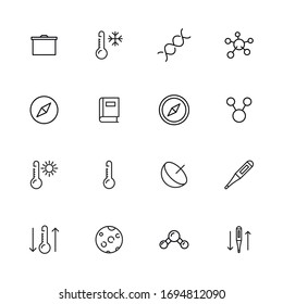 Gran conjunto de iconos de línea física. Ilustración vectorial aislada en un fondo blanco. Símbolos de calidad superior. Iconos vectoriales de trazo para conceptos o gráficos web. Sencillas señales de línea delgada. 