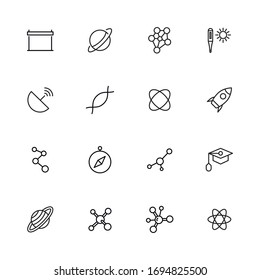 Big set of physics line icons. Vector illustration isolated on a white background. Premium quality symbols. Stroke vector icons for concept or web graphics. Simple thin line signs. 
