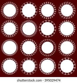 Big set of pretty , white napkins . Vector illustration.
