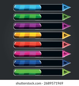Big set of progress bar downloader with arrows