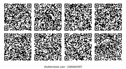 Big set of QR codes. Sample vector QR code for scanning isolated on white background